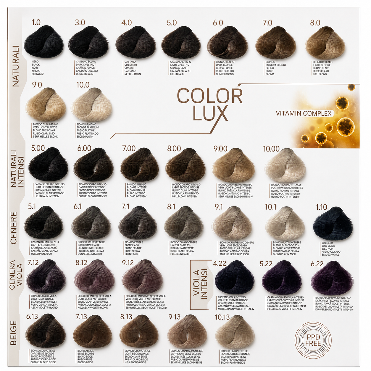 COLOR LUX Tinta Crema Colorante Professionale 100 ml