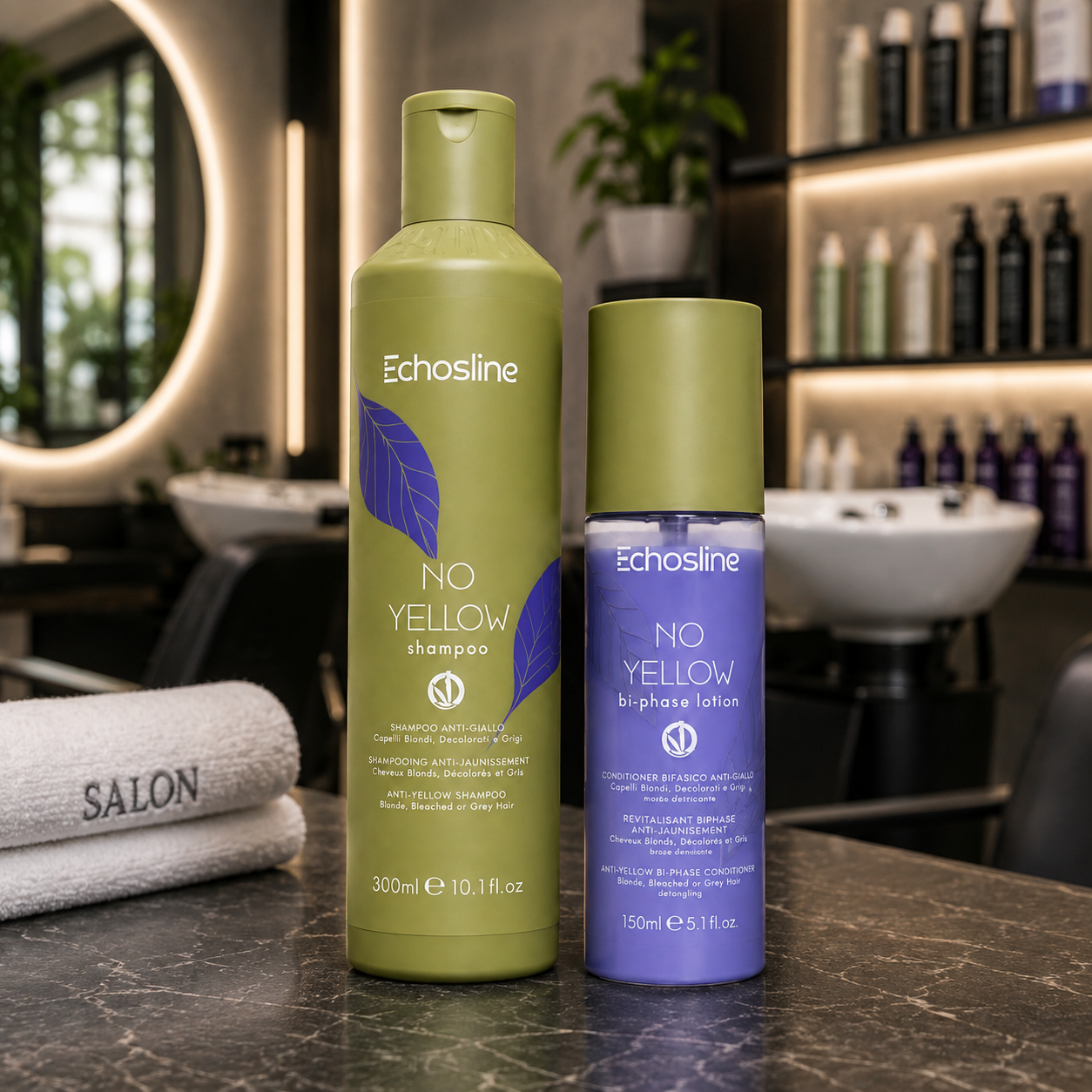 Kit Antigiallo Echosline No Yellow Shampoo + Lotion