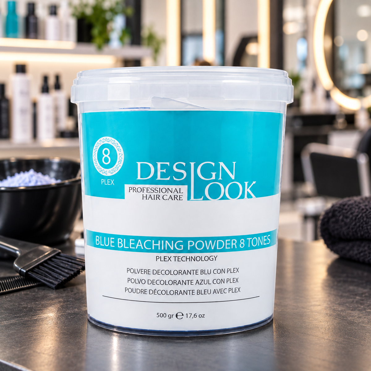 Polvere Decolorante Blu con Plex Design Look 500 g