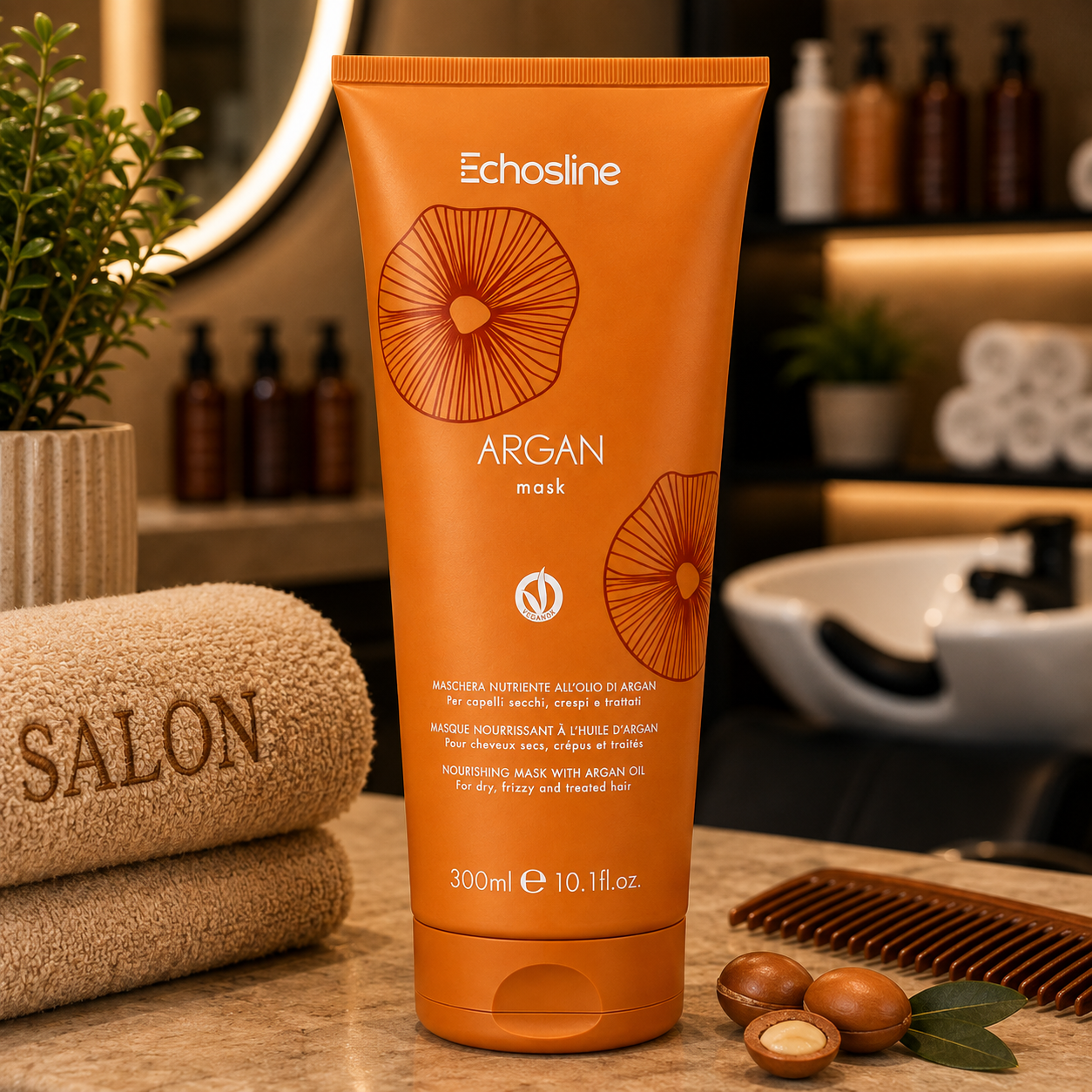 Echosline Argan Mask 300 ml per Capelli Trattati