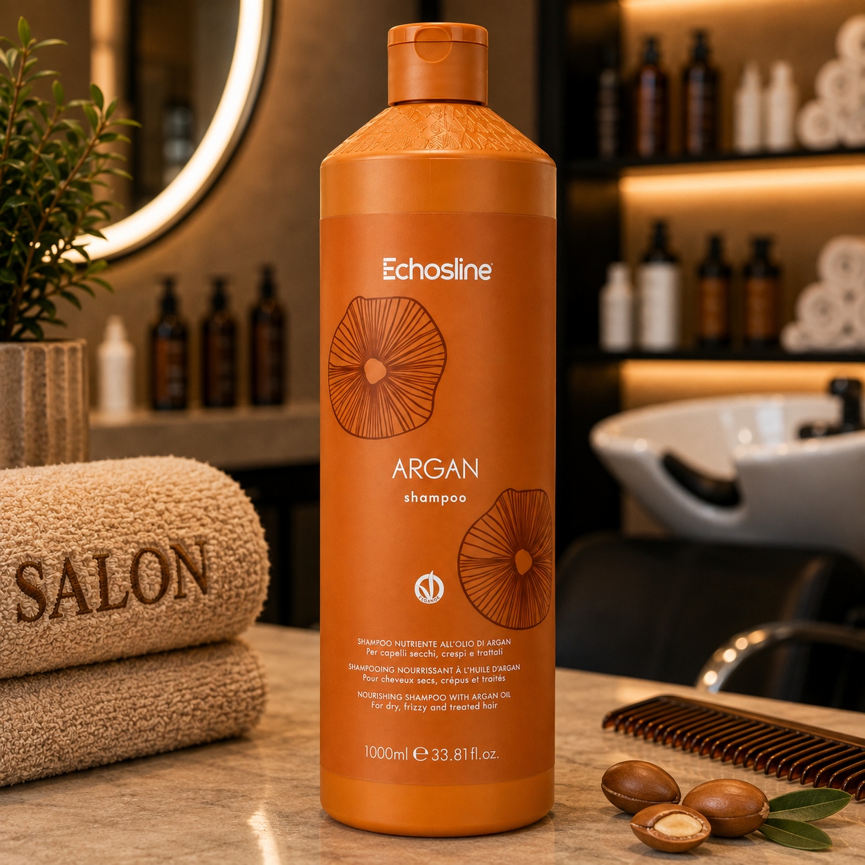 Echosline Argan Shampoo 1000 ml Capelli Trattati