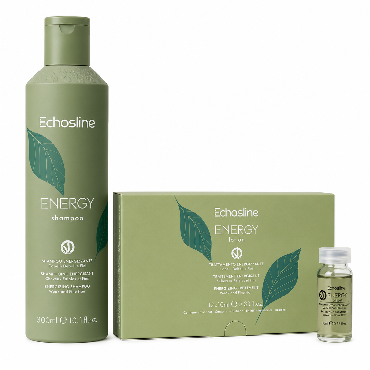 Kit Energy Echosline Shampoo + Fiale 12x10 ml