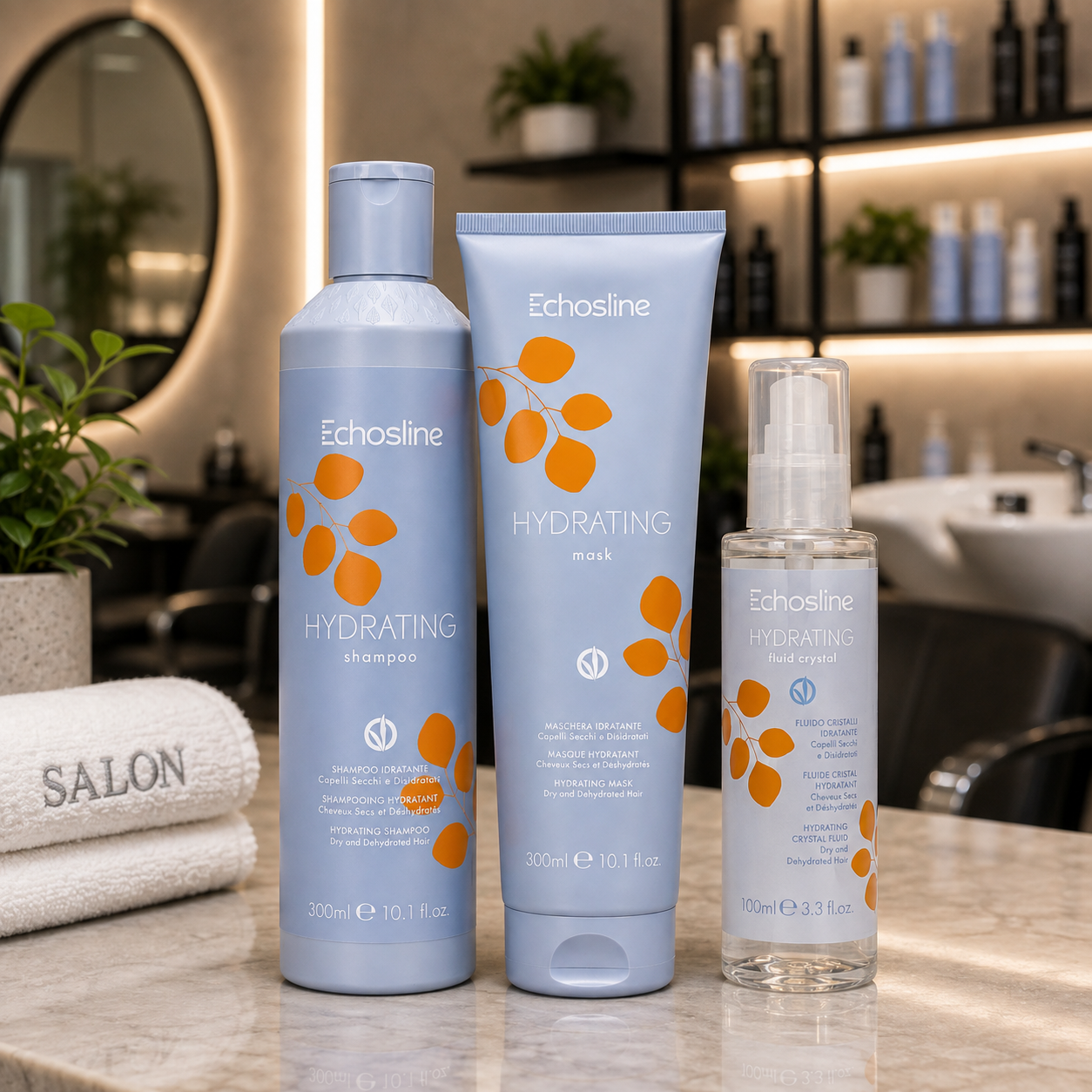 Kit Idratante Echosline Shampoo Mask Fluid Crystal