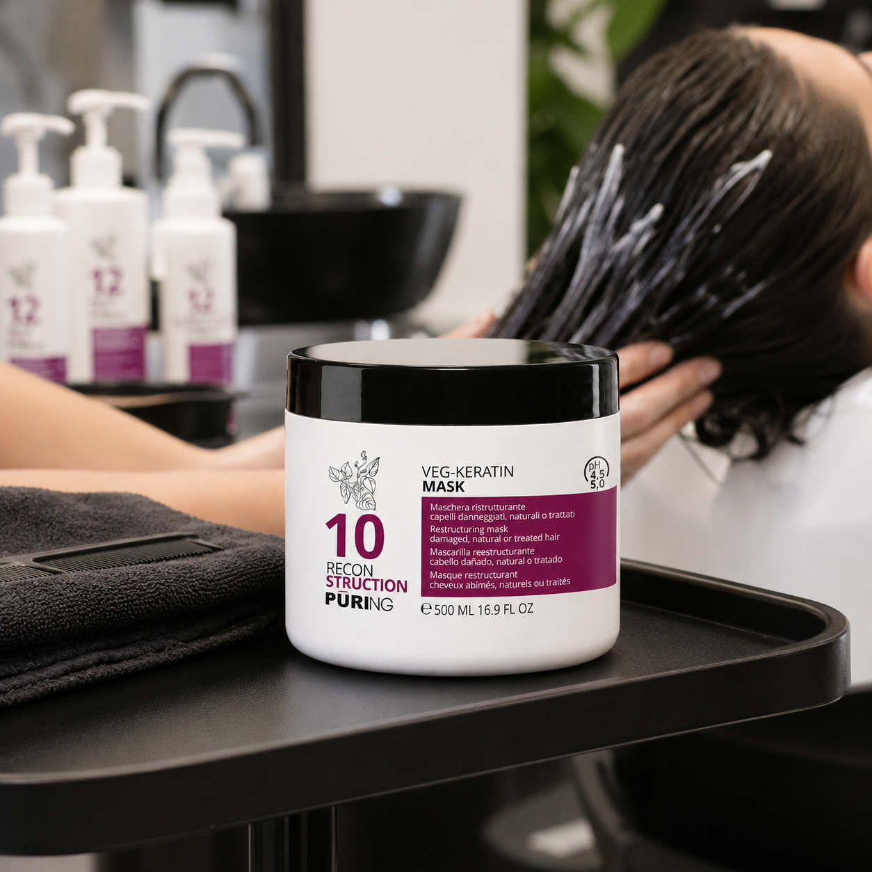 Maschera Ristrutturante Veg-Keratin 10 Reconstruction 500 ml Puring