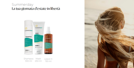 Kit Solare Puring Summerday 2025 shampoo, mask, spray, ventaglio e borsa