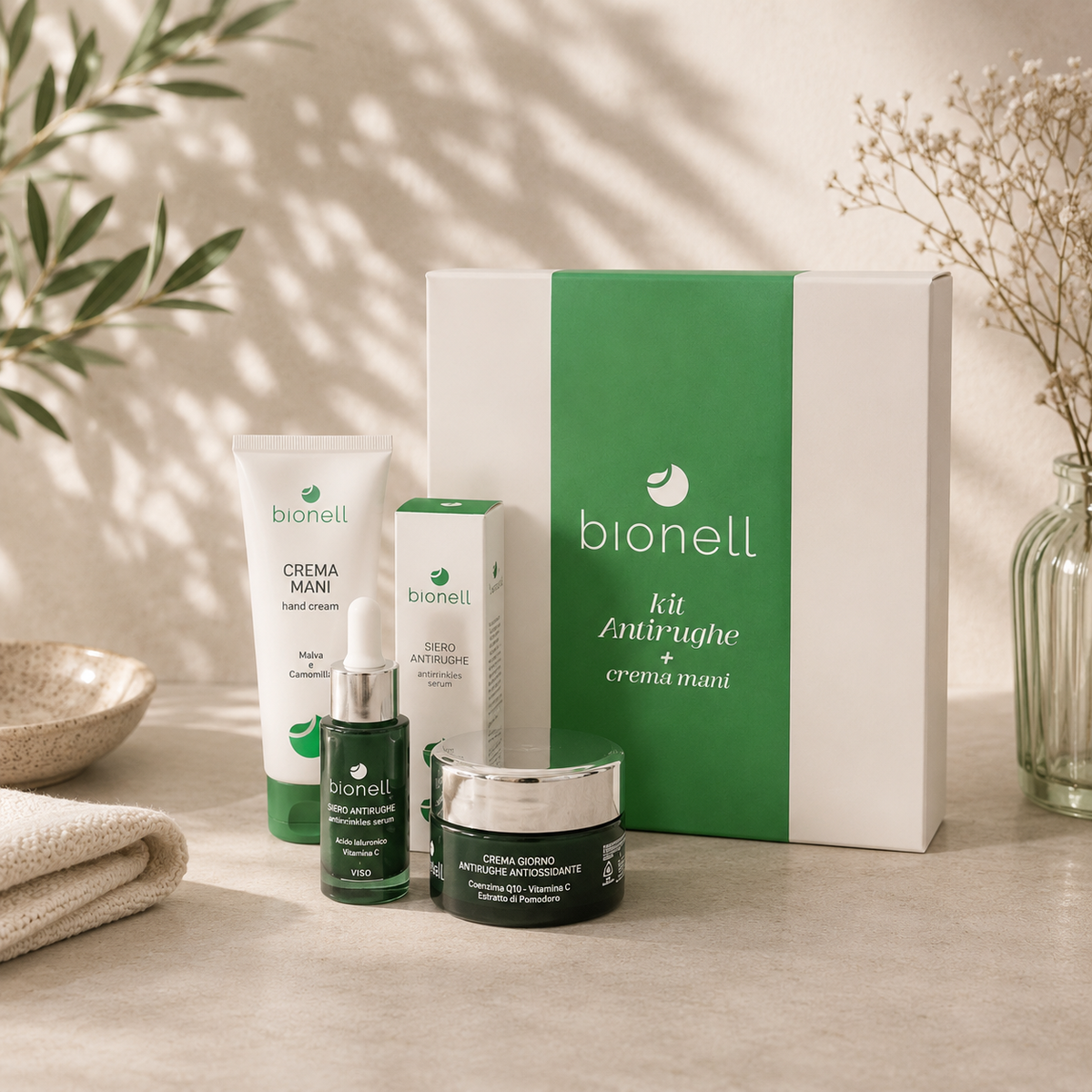 Bionell Kit Antirughe – Routine Completa Viso e Mani