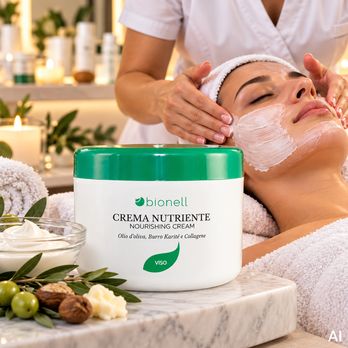Crema Nutriente Viso Olio d'Oliva e Karité BIONELL