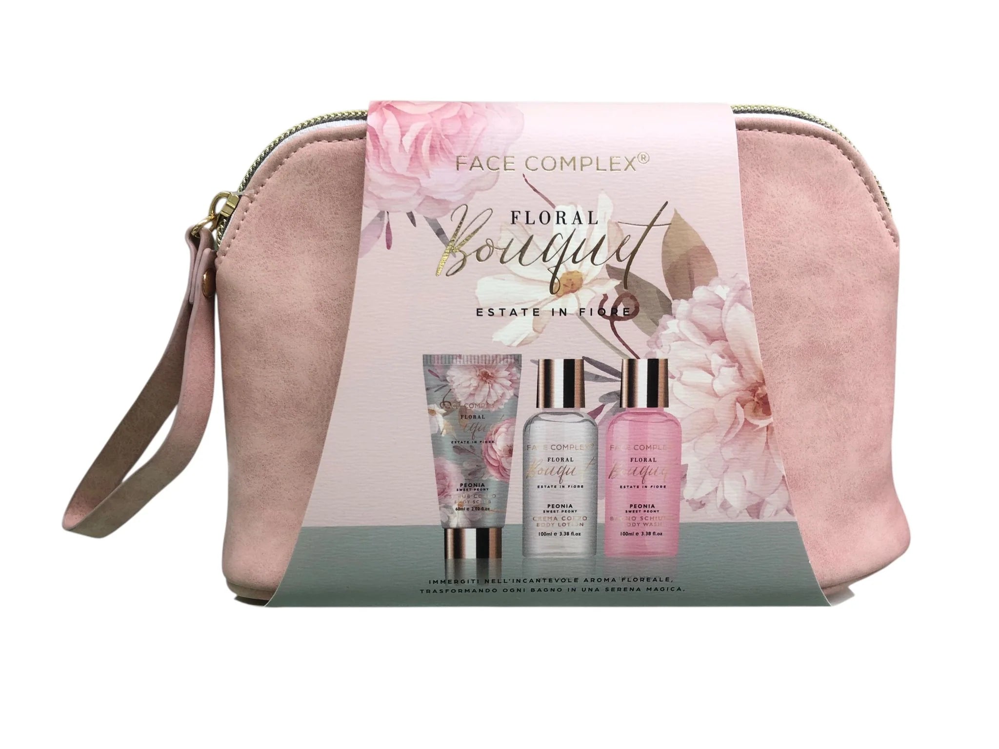 Confezione regalo di face complex pochette floral bouquet