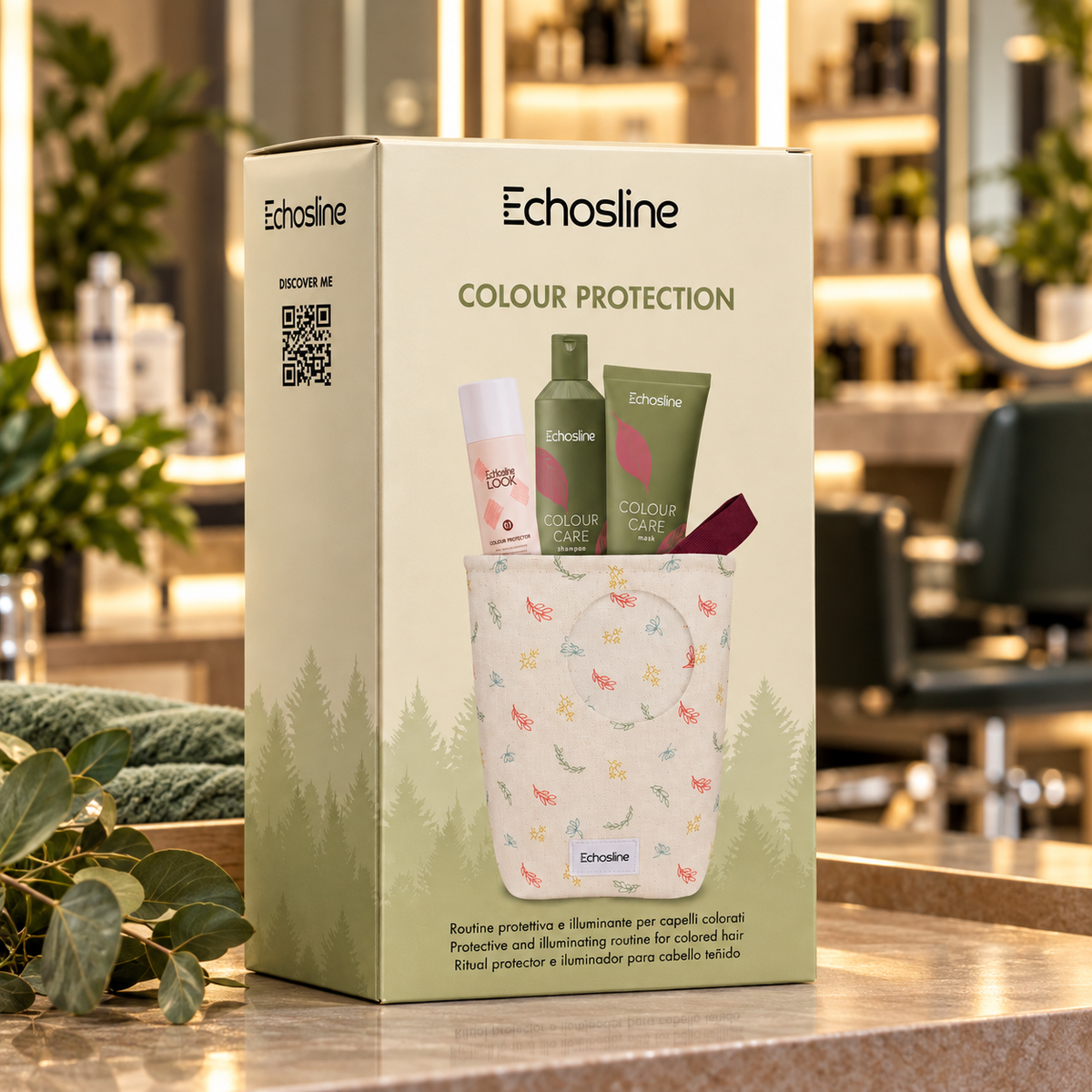 Kit Echosline Colour Protection Shampoo, Maschera e Spray