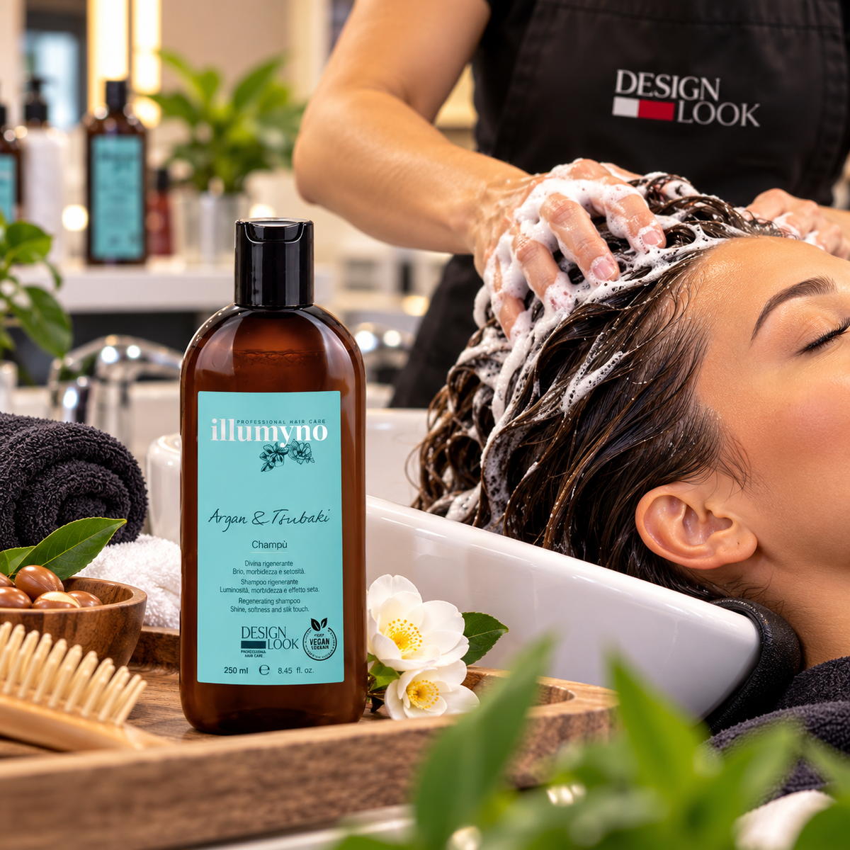 Argan und Tsubaki Regenerierendes Shampoo ILLUMYNO DESIGN LOOK