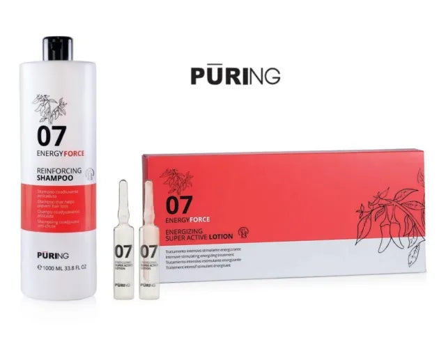 Stärkendes Set Force Energizing Superactive Fläschchen + Shampoo 300 ml Puring