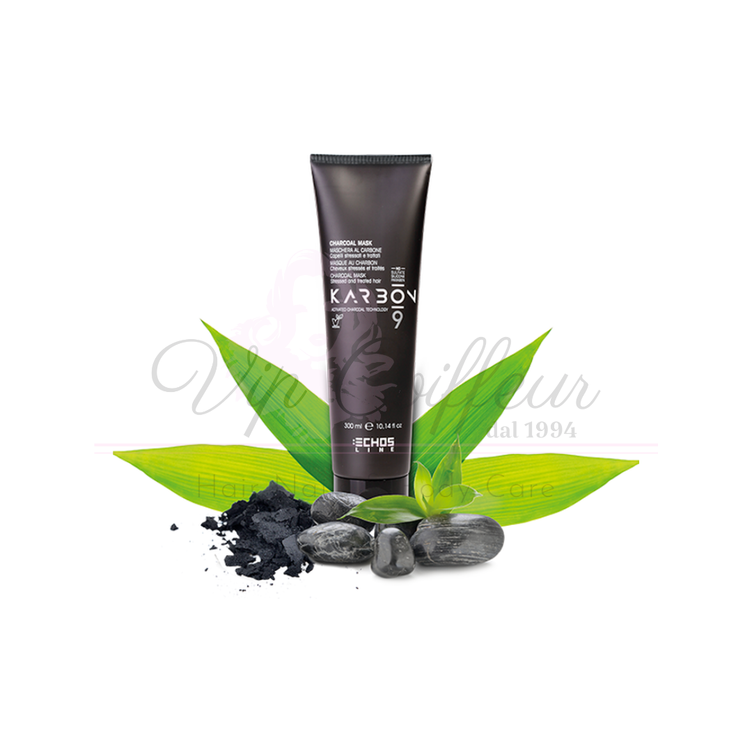 Kohlemaske für strapaziertes und behandeltes Haar KOHLEMASKE 300ml ECHOSLINE