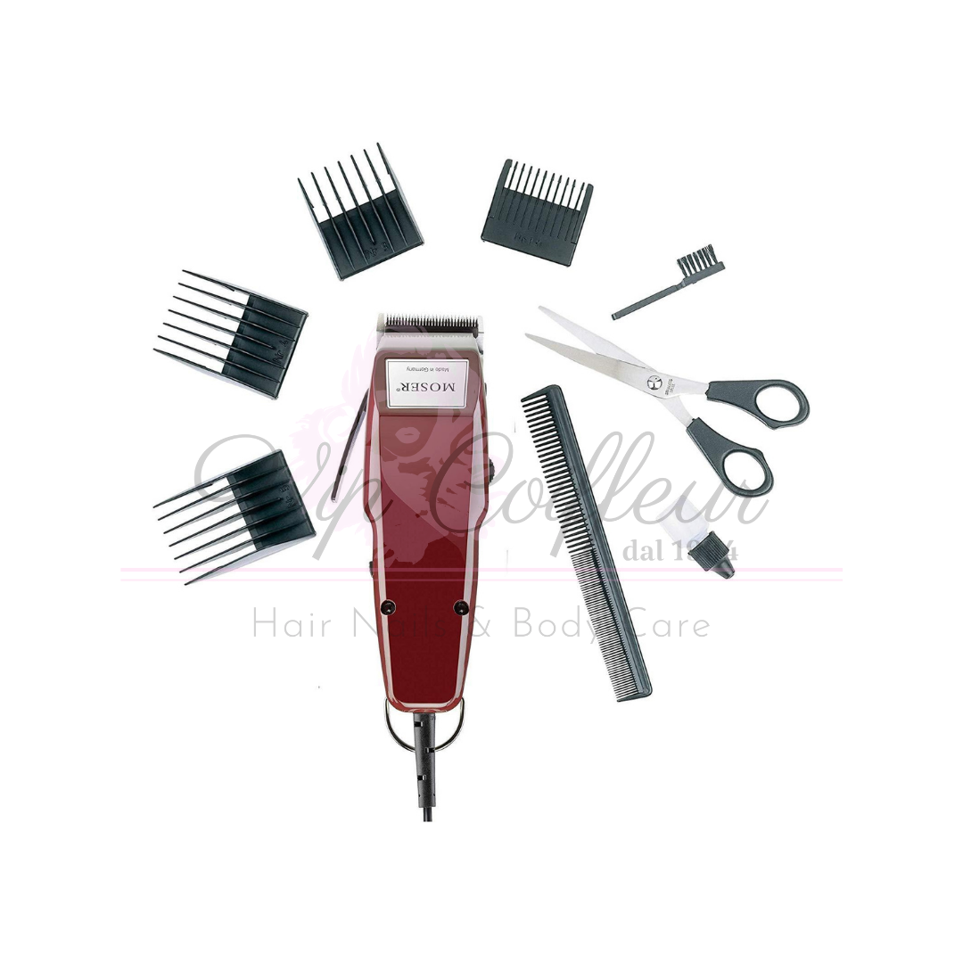 Moser 1400 Clipper KIT Professionelle Netz-Haarschneidemaschine mit Zubehör, mit Kabel