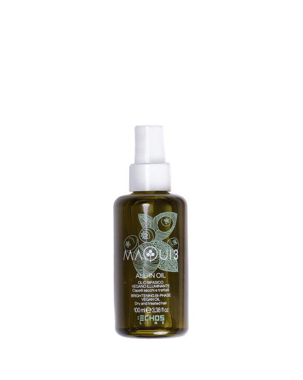 Olio Bifasico Vegano illuminante  Per capelli secchi e trattati 100ML ALL IN OIL ECHOSLINE - Vip Coiffeur